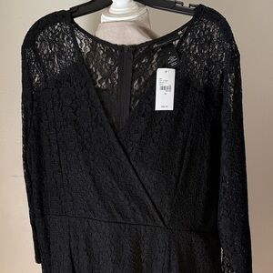 Lane Bryant Black Lace Long Sleeve Dress